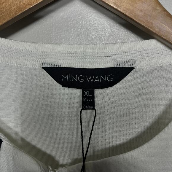 Ming Wang NWT Jacket White Black Acrylic Abstract Avant Garde Knit Evening XL - Picture 4 of 8